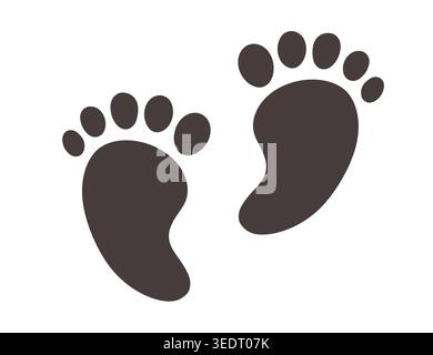 Footprints icon in simple flat style, isolated  Stock Vector