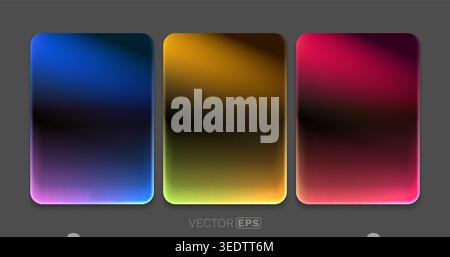 Modern abstract gradient backgrounds set. These vibrant panels are perfect for modern design and digital projects. Vector illustration Stock Vector
