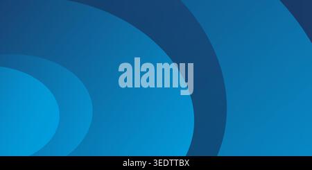 Layered concentric curved shapes in varying blue tones from light cyan to deep navy. Vector design for corporate presentations, website headers, techn Stock Vector