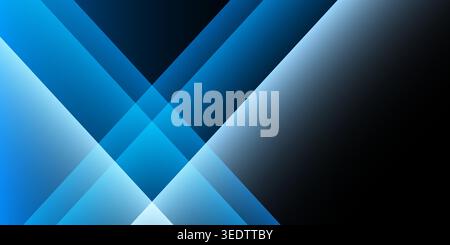 Abstract background featuring smooth dark blue gradients with overlapping transparent geometric layers. Ideal for business presentations, website desi Stock Vector
