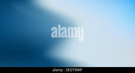 Blurry abstract background, template with a soft wavy gradient blending deep blue into light grey. Minimalist and modern design, ideal for presentatio Stock Vector