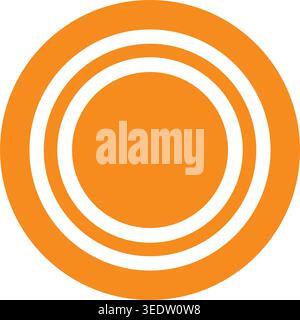 Orange Concentric Circles Stock Vector