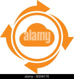 Cloud Computing Data Synchronization Icon Stock Vector