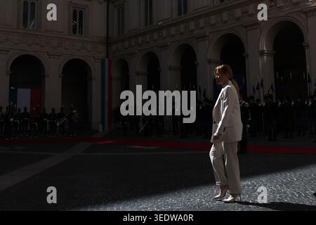 Rome, Italy. 07th May, 2026. Vatican City, May 7, 2026: Prime Minister Giorgia Meloni welcomes Polish Prime Minister Donald Tusk to Palazzo Chigi for an institutional meeting dedicated to the main European issues and cooperation between Italy and Poland. Credit: Independent Photo Agency/Alamy Live News Stock Photo