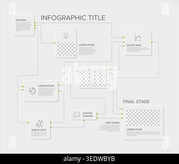 This corporate infographic template features a clean business flowchart design for data visualization. A professional business flowchart helps organiz Stock Vector