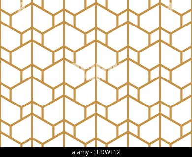 The geometric pattern with lines. Seamless vector background. White and gold texture. Graphic modern pattern. Simple lattice graphic design Stock Vector