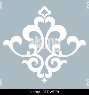 Damask graphic ornament. Floral design element. Blue vector pattern Stock Vector