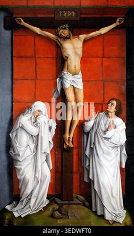Christ on the cross between Mary and John by Bernard Van Orley Stock ...