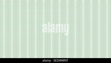 Guilloche wave pattern for certificate watermarks and money backgrounds. Seamless security green texture ideal for passport designs, bank documents, and authentic paper verification elements. Stock Vector