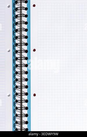 Open squared notebook page presenting blank space for text or drawing Stock Photo
