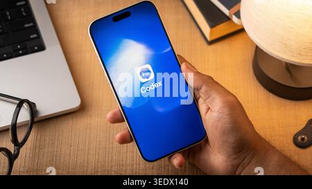 OpenAI Codex logo is displayed on the screen of a smartphone, in Bangalore, India, on May 11, 2026 Stock Photo