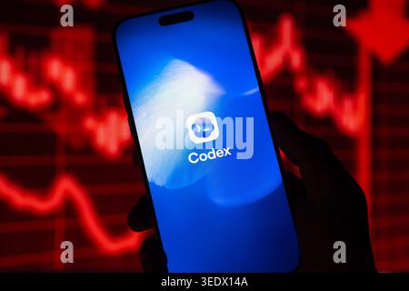 OpenAI Codex logo is displayed on the screen of a smartphone, in Bangalore, India, on May 11, 2026 Stock Photo