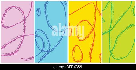 Abstract Colorful Wavy Shapes with Vibrant Colors Stock Vector