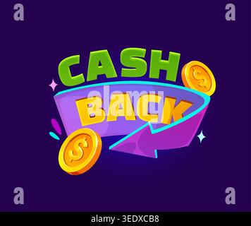 Cashback icon, cash back offer bonus reward Stock Vector