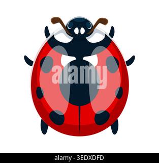 Ladybug beetle font cartoon number 0 zero Stock Vector