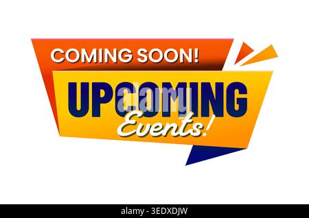 upcoming soon events icon, save the date badge Stock Vector