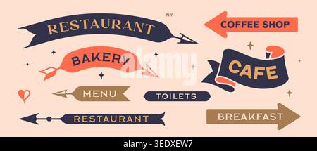 Wayfinding arrows. Directional signs collection Stock Vector