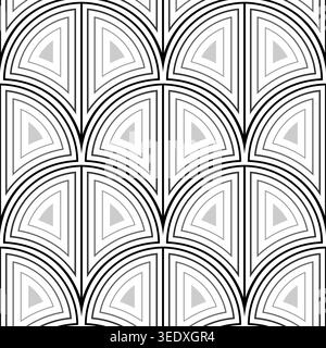 Monochrome art nouveau seamless pattern Stock Vector
