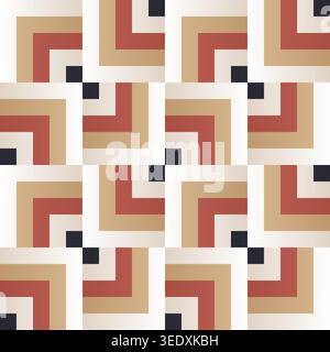 Modern seamless geometric pattern, interlocking shapes. Clean abstract design, perfect for wallpaper, textiles, backgrounds. Vector illustration with Stock Vector