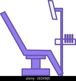 Colored Dental Chair Icon. Vector Icon of Dental Medical Equipment. Dentist Workplace Stock Vector