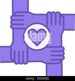 Sense of Belonging Colored Icon. Social Cohesion Vector Icon. Micro-community, Common Purpose, Interpersonal Relationships. Wellness Concept Stock Vector