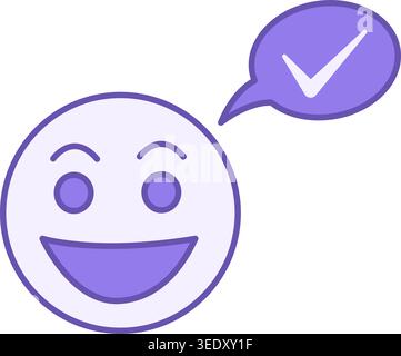 Colored Positive Mindset Icon. Vector Icon of Smiling Human Face. Mental Health. Psychology. Positive Thinking Concept Stock Vector