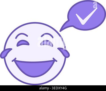 Colored Icon Laugh Often. Vector Icon of Happy Human Face. Emotions, Feelings. Mental Health. Positive Thinking Concept Stock Vector