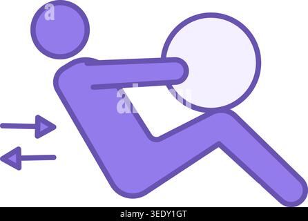 Fitness Colored Icon. Vector Icon of a Man Doing Exercises with a Ball. Healthy Lifestyle and Sports. Hotel and Vacation Concept Stock Vector
