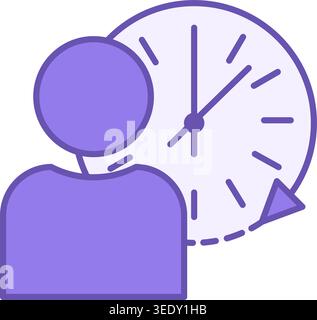 Habits Colored Icon. Vector Icon. A Person Performing an Action at the Same Time. Lifestyle Concept Stock Vector