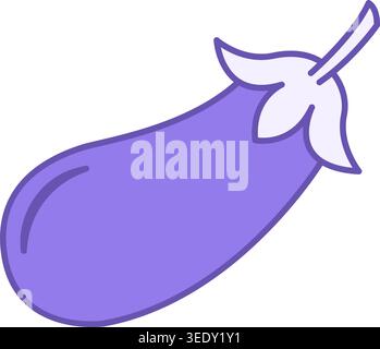 Eggplant Colored Icon. Vegetarian Food Vector Icon. Healthy Eating. Vegetables Concept Stock Vector