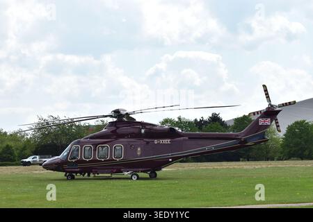 The King's helicopter at Campbell Park, Milton Keynes. Stock Photo