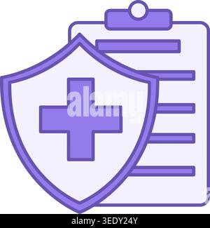 Health Insurance Color Icon. Vector Icon. Protection Sign and Insurance Form. Human Health Insurance. Health and Medicine Concept Stock Vector