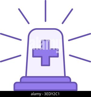 Emergency Color Icon. Vector Icon Of Flashing Light On. Siren, Alarm, Alert. Medical Concept Stock Vector