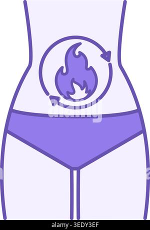 Colored Metabolism Icons. Vector Illustration. Food to Energy, Burning Calories. Healthy Eating. Healthy Lifestyle. Weight Loss Concept Stock Vector