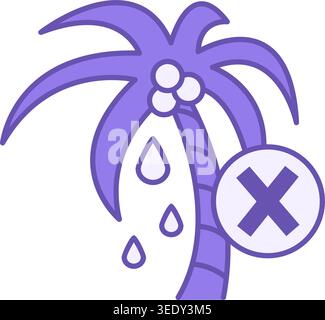 Colored Palm Oil Free Icon. Vector Illustration. Palm Oil Free Product. Label for Packaging. Nutrition Concept Stock Vector