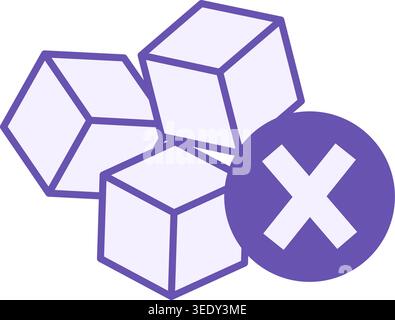 Colored Sugar Free Icon. Vector Illustration. Sugar Free Product. Label for Packaging. Nutrition Concept Stock Vector