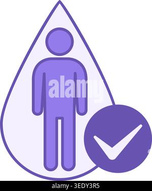 Colored Water Balance Icon. Vector Illustration. Water Ratio in the Human Body. Healthy Lifestyle. Nutrition Concept Stock Vector