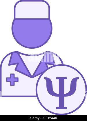 Colored Psychologist Icon. Vector Illustration. Doctor Who Will Study The Inner World Of A Person. Mental Health. Medicine Concept Stock Vector