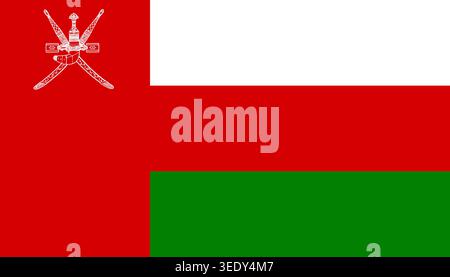 Oman official national flag, middle east country, asia, vector illustration Stock Vector
