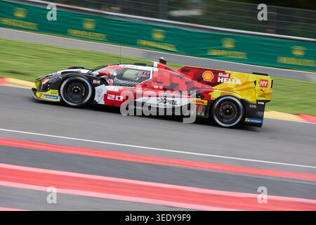 Spa, Belgium, 7th May 2026. 2026 FIA World Endurance Championship 6 Hours of Spa-Francorchamps at Circuit Spa-Francorchamps in Spa. #20 BMW M Hybrid V8 of Robin FRIJNS (NED) and René RAST (GER) and Sheldon VAN DER LINDE (RSA) (BMW M TEAM WRT) races through a corner during Free Practice 1 at the 6 Hours of Spa-Francorchamps. Credit: Tracey Allan-McWilliams Stock Photo