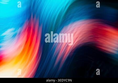 Abstract dynamic flowing colorful liquid light wave motion background Stock Photo