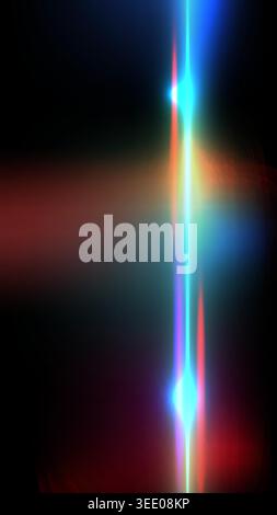 Abstract neon light streaks and futuristic vertical beam on dark background with blue and red for high energy digital technology and modern creative a Stock Vector