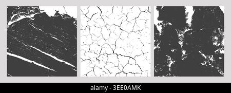 Grayscale Texture Panel Set Stock Vector