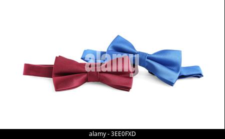 Different stylish bow ties on white background Stock Photo