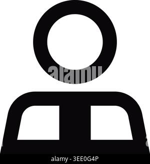Simple illustration of a generic user profile bust with a circular head and broad shoulders. Stock Vector