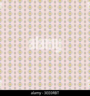 Pastel Floral Stripe Folk Pattern Stock Vector