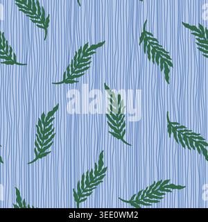 Green Folk Floral Stripe Pattern Rustic Stock Vector
