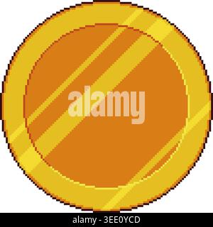 Pixel gold coin icon with shine Stock Vector