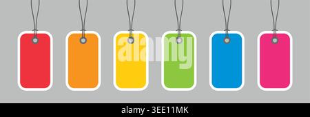 colorful blank paper tag set label isolated vector illustration Stock Vector