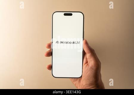 NotebookLM AI logo is displayed on the screen of a smartphone, in Bangalore, India, on May 11, 2026 Stock Photo